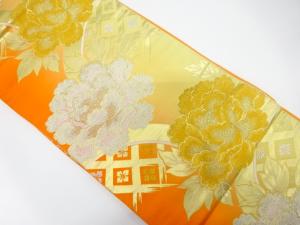 アンティーク　牡丹に光悦垣模様織り出し袋帯（材料）